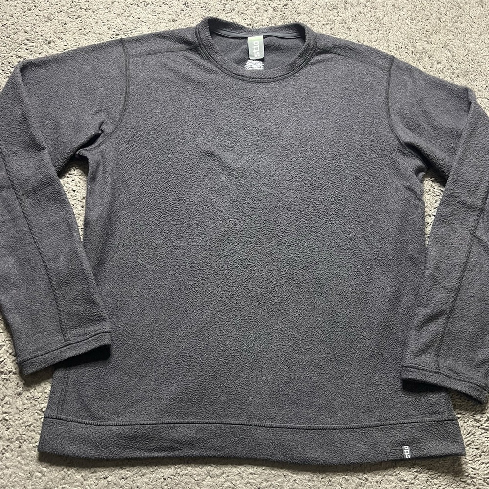 Stio Turpin Fleece Pullover Mens Medium Gray Sweater Crew Neck Long Sleeve - Picture 2 of 7